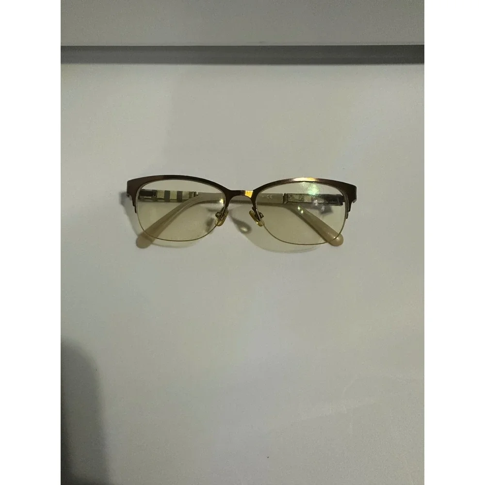 Kate Spade New York Women's Gold‎ Tone Eyeglasses with Signature Stripe Temples